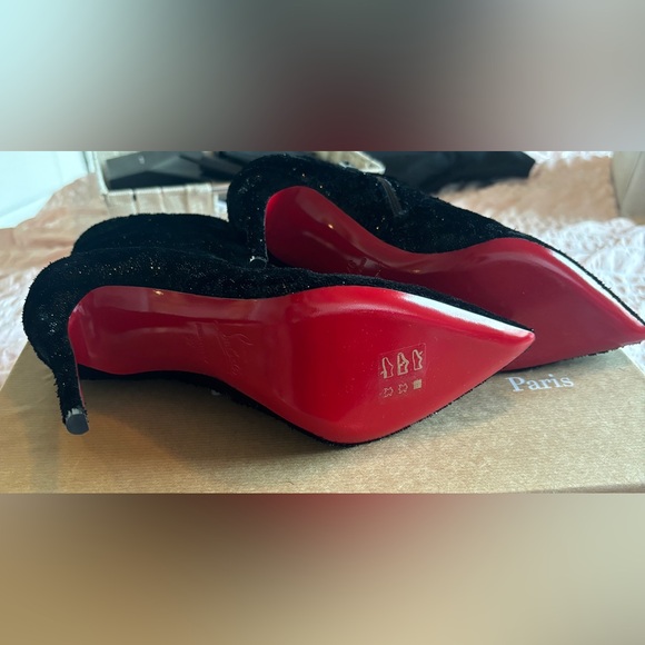 NWT • Christian Louboutin • So Kate 100 Velvet Booties • Black • Size 37 (7) - Picture 9 of 12